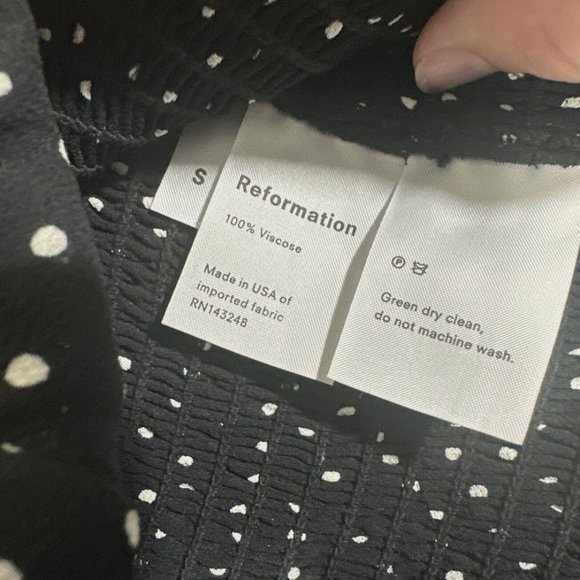 EUC Reformation [ Small ] Polka Dot Minnie‎ Mini Dress in Black White #Q393 - Picture 5 of 15